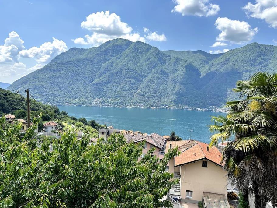 3Br Villetta Con Panoramica Sul Lago Nesso Buitenkant foto