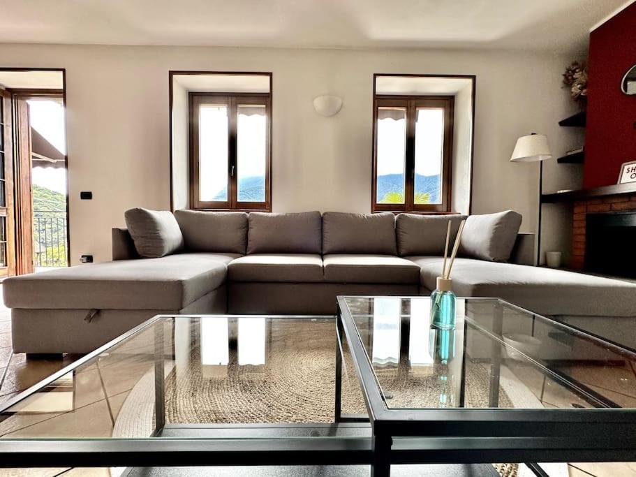 3Br Villetta Con Panoramica Sul Lago Nesso Buitenkant foto