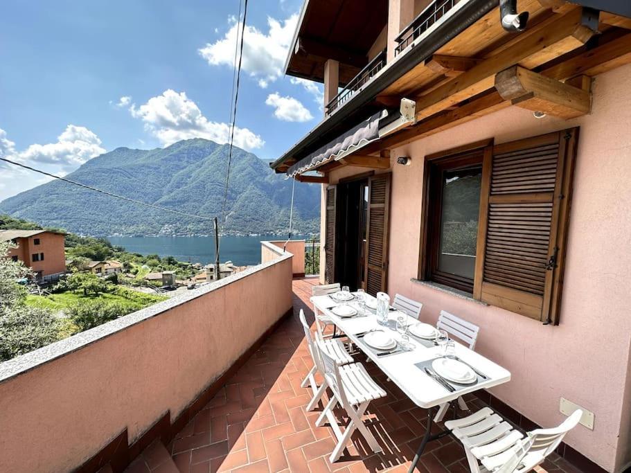 3Br Villetta Con Panoramica Sul Lago Nesso Buitenkant foto
